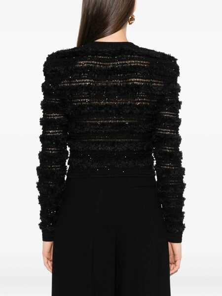 Cardigane Balmain Balmain Tweed Cardigan Black Femei (BM 18691779) 4