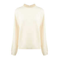Pulovere Fabiana Filippi Cream Virgin Wool Sweater With Monile Collar Femei