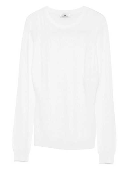 Pulovere Elisabetta Franchi Elisabetta Franchi Wool Blend Crewneck Sweater Beige Femei (BM 18692682) 1