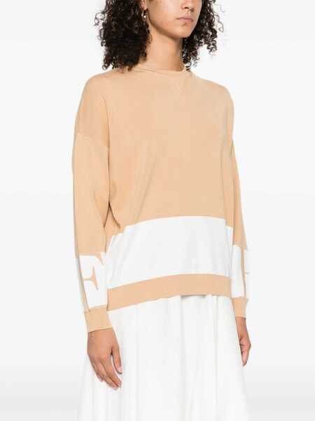 Pulovere Elisabetta Franchi Elisabetta Franchi Tricot Crewneck Sweater Beige Femei (BM 18692685) 3