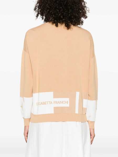 Pulovere Elisabetta Franchi Elisabetta Franchi Tricot Crewneck Sweater Beige Femei (BM 18692685) 4