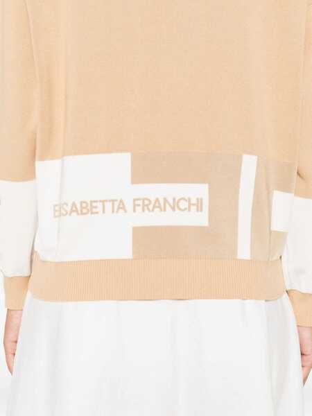 Pulovere Elisabetta Franchi Elisabetta Franchi Tricot Crewneck Sweater Beige Femei (BM 18692685) 5