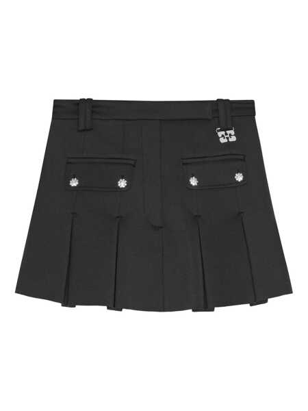 Fuste Ganni Ganni Black Pleated Miniskirt With Silver Details GREY Femei (BM 18693639) 1