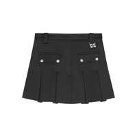 Fuste Ganni Black Pleated Miniskirt With Silver Details Femei