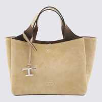 Genti de mana Tod'S Beige Suede Leather Top Handle Bag Femei