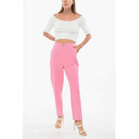 Imbracaminte Dama pagina 407 - Pantaloni casual Elisabetta Franchi Pleated Tapered Fit Pants Pink Femei (BM 18694072) - B-mall.ro