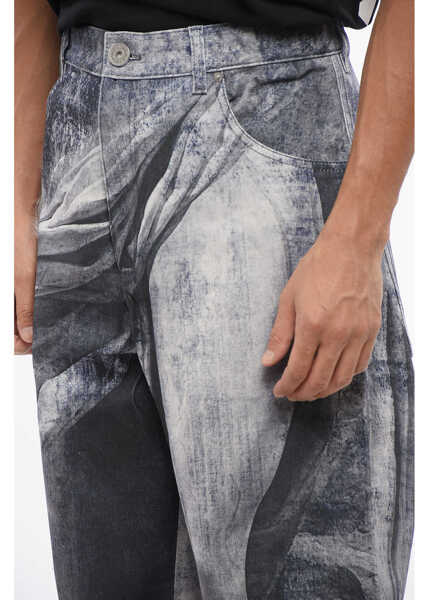 Blugi drepti Balmain Loose Fit Jeans With Statue Print 38Cm Blue Barbati (BM 18694075) 2