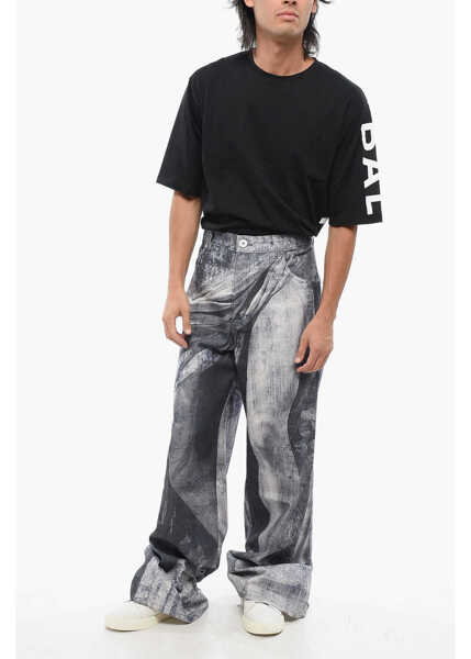 Blugi drepti Balmain Loose Fit Jeans With Statue Print 38Cm Blue Barbati (BM 18694075) 3