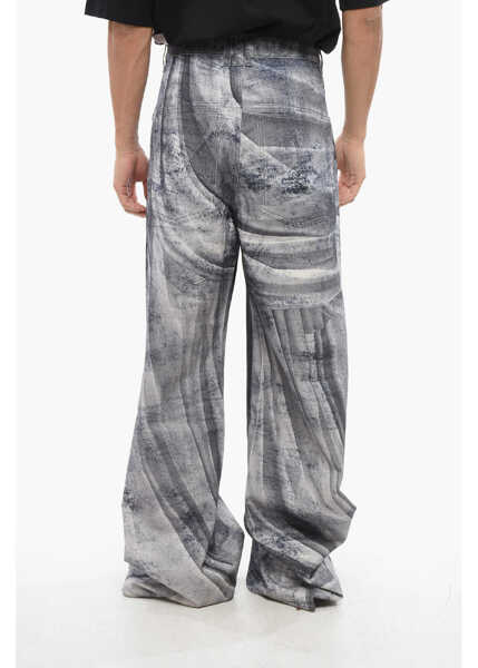 Blugi drepti Balmain Loose Fit Jeans With Statue Print 38Cm Blue Barbati (BM 18694075) 4