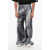 Balmain Loose Fit Jeans With Statue Print 38Cm Blue