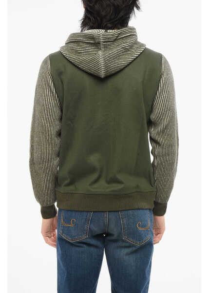 Pulovere Moorer Full-Zip Truman Sweater With Hood Military Green Barbati (BM 18694087) 2