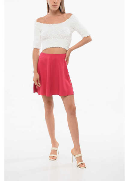 Bluze Elisabetta Franchi Short-Sleeved Knitted Crop Top White Femei (BM 18694099) 4