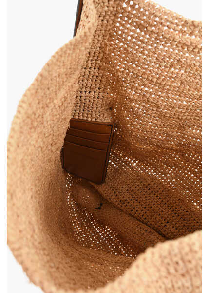 Genti de umar DSQUARED2 Raffia And Leather Jungle Shoulder Bag With Logoed Detail Beige Femei (BM 18694105) 4