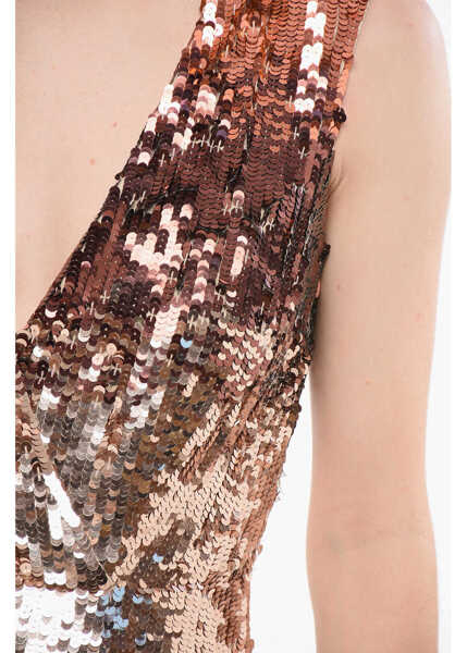 Rochii lungi Elisabetta Franchi Degrad Design Sequined Maxidress Orange Femei (BM 18694111) 3