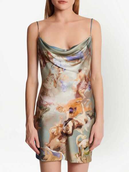 Rochii scurte Balmain Patterned Satin Mini Dress Multicolor Femei (BM 18694117) 5