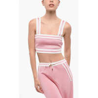 Bluze Knitted Crop Top With Zip Closure Femei