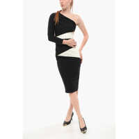 Rochii lungi Elisabetta Franchi One-Shoulder Sheath Dress With Cut-Outs
