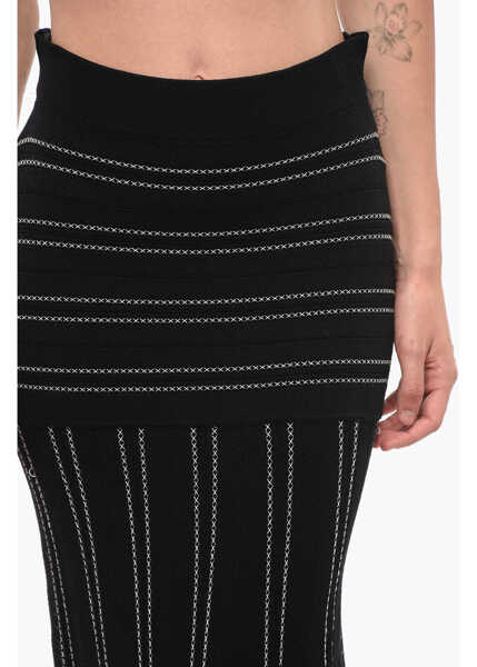 Fuste lungi Elisabetta Franchi Mermaid Design Knitted Skirt Black Femei (BM 18694150) 2