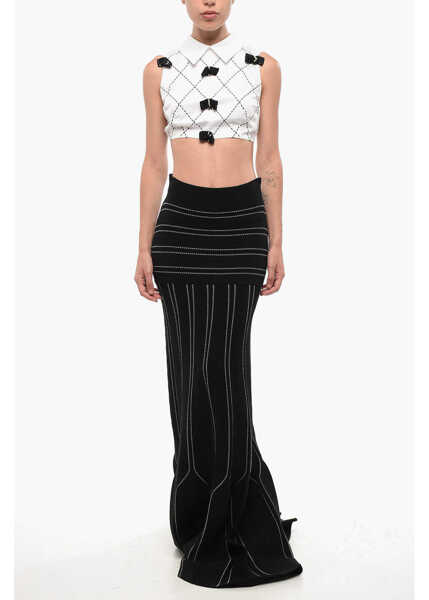 Fuste lungi Elisabetta Franchi Mermaid Design Knitted Skirt Black Femei (BM 18694150) 3