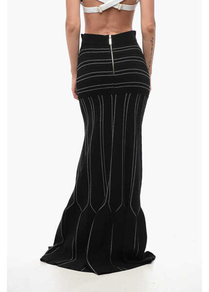Fuste lungi Elisabetta Franchi Mermaid Design Knitted Skirt Black Femei (BM 18694150) 1