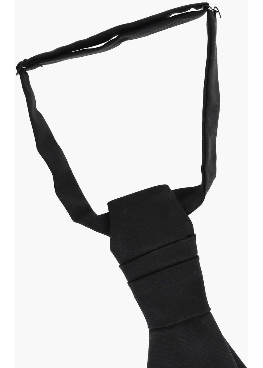 Cravate CORNELIANI Cc Collection Solid Color Virgin Wool Ascot Tie Black Barbati (BM 18694153) 2