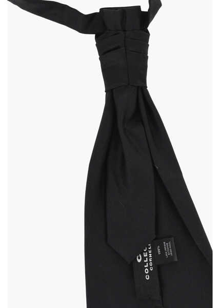 Cravate CORNELIANI Cc Collection Solid Color Virgin Wool Ascot Tie Black Barbati (BM 18694153) 3