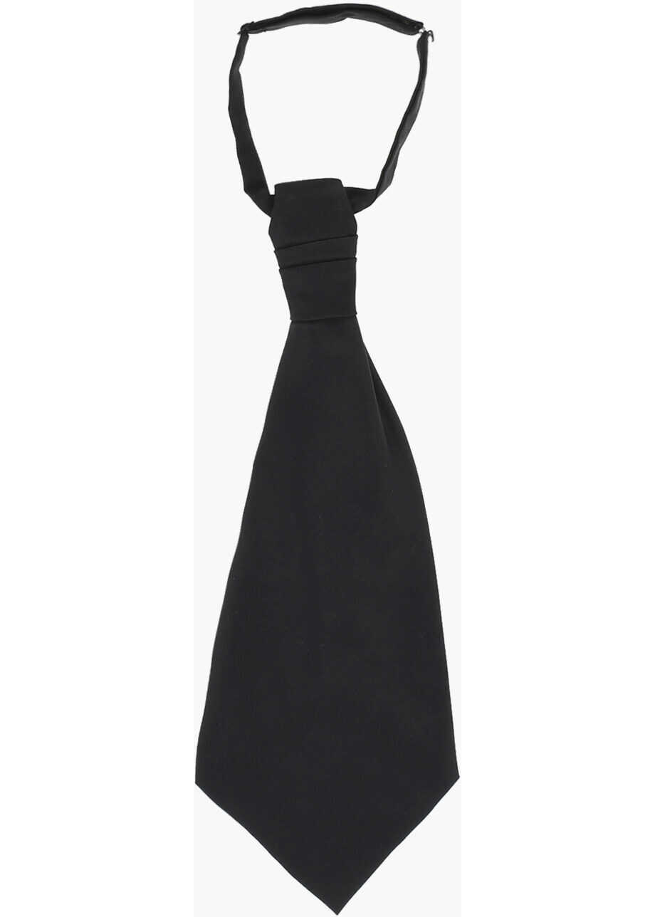 Cravate CORNELIANI Cc Collection Solid Color Virgin Wool Ascot Tie Black Barbati (BM 18694153) 1