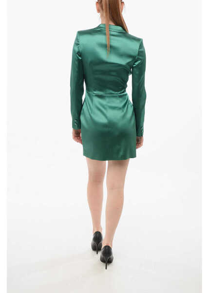 Sacouri Elisabetta Franchi Double-Breasted Blazer Dress With Peak Lapel Green Femei (BM 18694156) 2