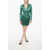Elisabetta Franchi Double-Breasted Blazer Dress With Peak Lapel Green