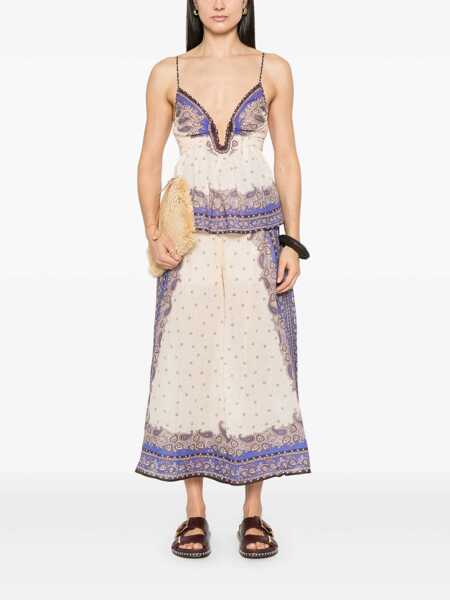 Pantaloni casual ZIMMERMANN Maxine wide-leg pants Beige Femei (BM 18694197) 2