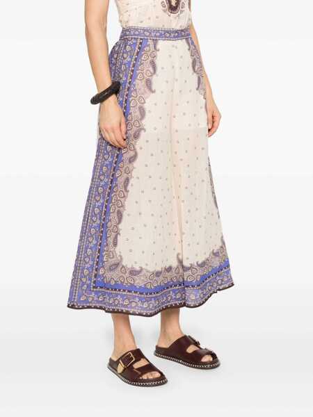 Pantaloni casual ZIMMERMANN Maxine wide-leg pants Beige Femei (BM 18694197) 3