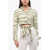 Balmain Animal Patterned Cropped Shirt With Knotting Detail Beige