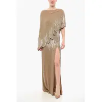 Rochii lungi Red Carpet Sequined Maxidress With Cape Design Femei
