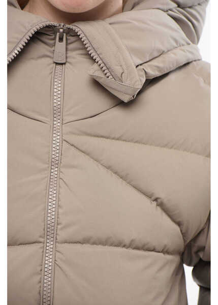 Geci de iarna Bacon Hooded New Double Down Jacket With Front Zip Beige Femei (BM 18694390) 3