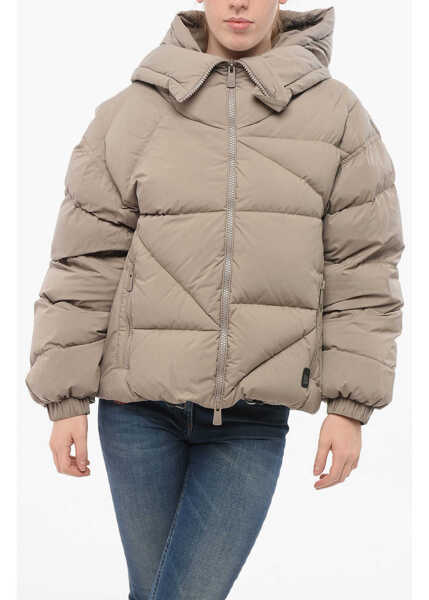 Geci de iarna Bacon Hooded New Double Down Jacket With Front Zip Beige Femei (BM 18694390) 1