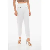 Pantaloni de trening Brushed Cotton Blend Sweatpants With Cuffs Femei