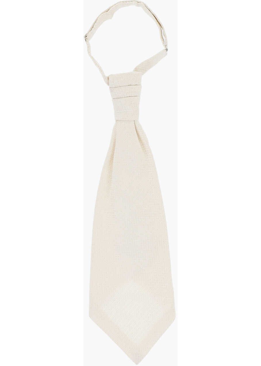 Cravate CORNELIANI Cc Collection Silk And Lurex Ascot Tie White Barbati (BM 18694420) 1