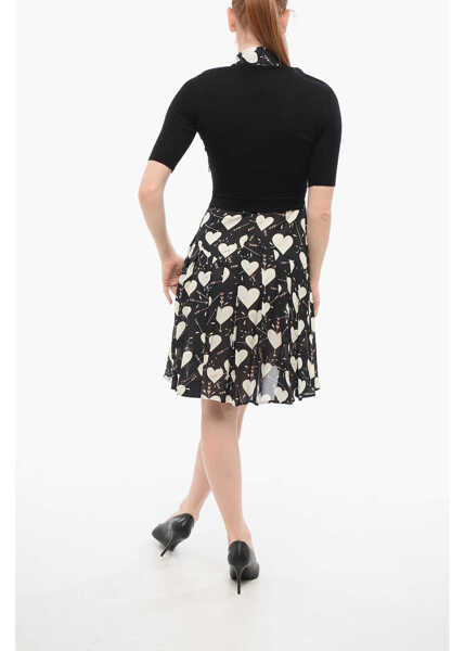 Rochii lungi Elisabetta Franchi Knitted Midi Dress With Chiffon Skirt Black Femei (BM 18694423) 2