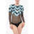 Elisabetta Franchi Sequined Mesh Bodysuit Light Blue
