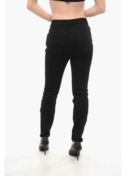 Blugi skinny Elisabetta Franchi Skinny Fit Denims With Lace-Up Detail 12Cm Black Femei (BM 18694441) 2