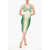 Elisabetta Franchi Two-Tone Knitted Sheath Dress Green