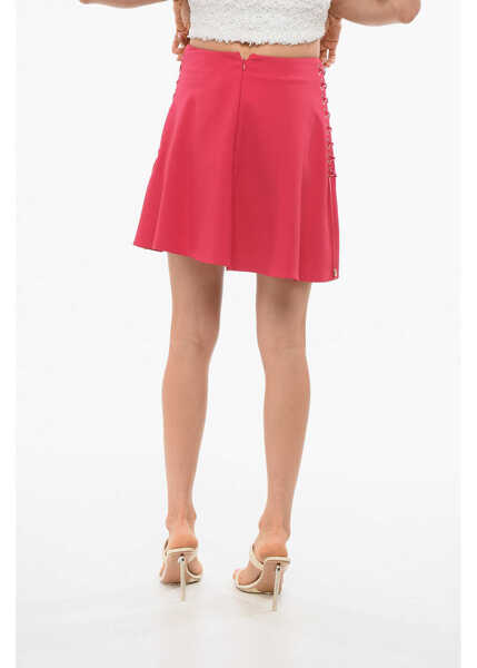 Fuste scurte Elisabetta Franchi Flared Miniskirt With Tied Detail Pink Femei (BM 18694450) 2