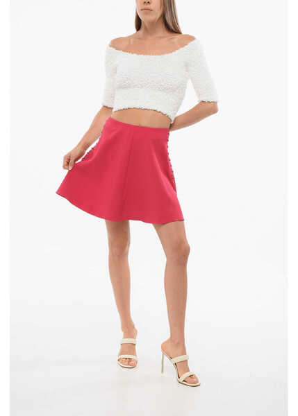 Fuste scurte Elisabetta Franchi Flared Miniskirt With Tied Detail Pink Femei (BM 18694450) 4