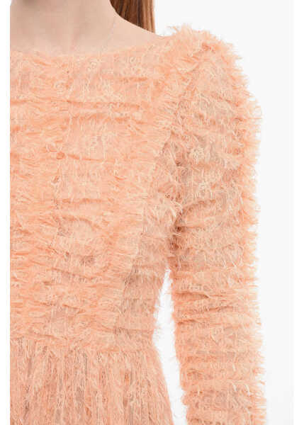 Rochii lungi Elisabetta Franchi Eyelash Fabric Maxidress Orange Femei (BM 18694456) 3