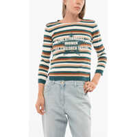 Pulovere Crew Neck Bayadere Patterned Sweater With Print Femei