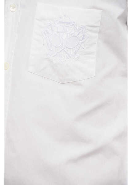 Camasi casual Balmain Cotton Poplin Shirt With Embroidery On The Breast Pocket White Barbati (BM 18694471) 3