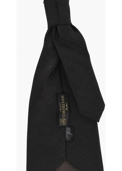 Cravate CORNELIANI Wool Blend Ascot Tie With Tone On Tone Stripes Brown Barbati (BM 18694483) 3