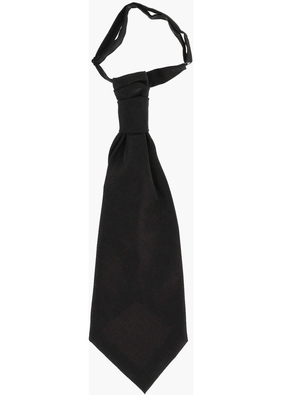 Cravate CORNELIANI Wool Blend Ascot Tie With Tone On Tone Stripes Brown Barbati (BM 18694483) 1