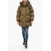 Imbracaminte Dama pagina 636 - Geci de iarna Bacon Long Puffa Down Jacket With Collar-Shaped Hood Military Green Femei (BM 18694564) - B-mall.ro