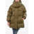 Bacon Long Puffa Down Jacket With Collar-Shaped Hood Military Green